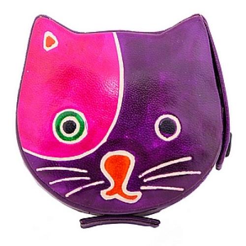 Копилка под мелочь  натуральная кожа  ручной принт №27