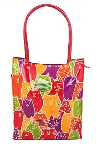 Сумка натуральная кожа ручной принт №25