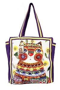 Сумка хлопок с декор. отделкой №127