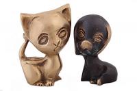 Статуэтка  "котенок и щенок"( антик) №103